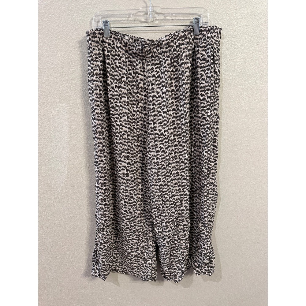 H&M Black and White Cropped Wide-Leg Pants